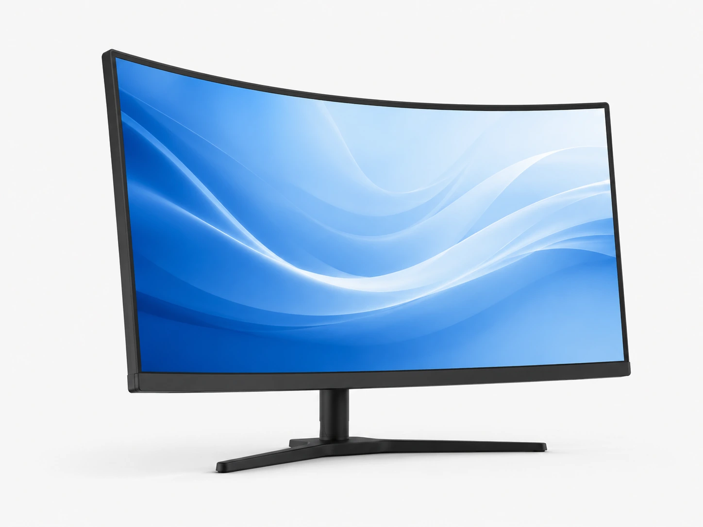 C-Type curved monitor side profile showing continuous curve