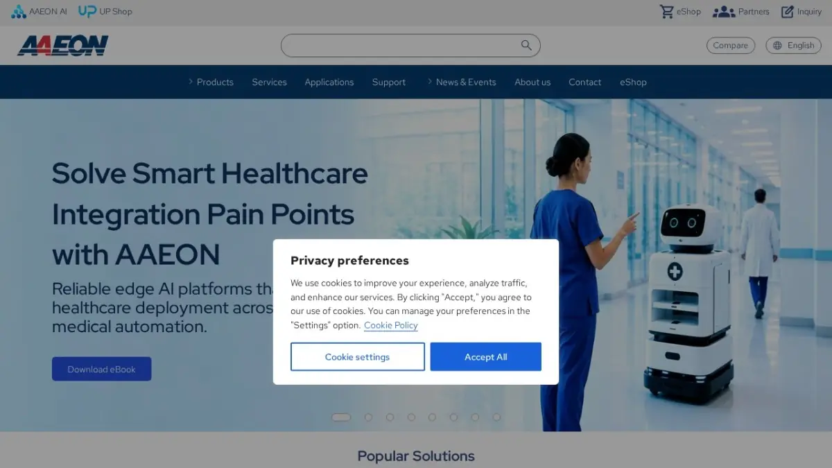 AAEON official website screenshot