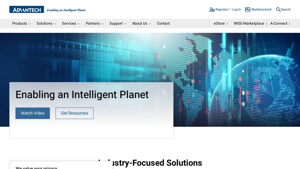 Advantech official website screenshot