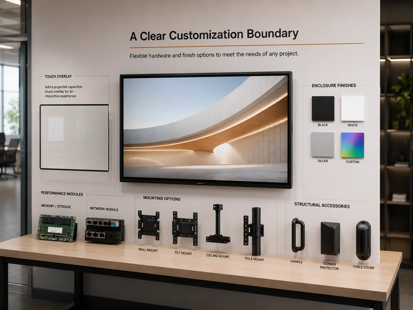 Customization options for digital signage