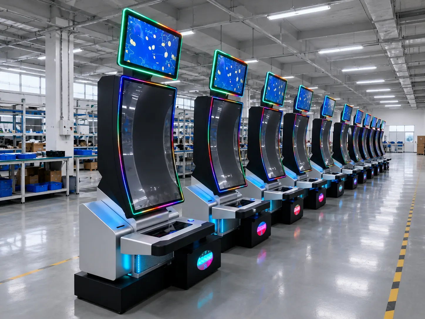 Casino Slot Machine Displays Background