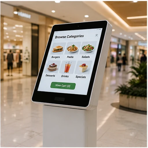 Touch-enabled digital menu board for browsing menu items