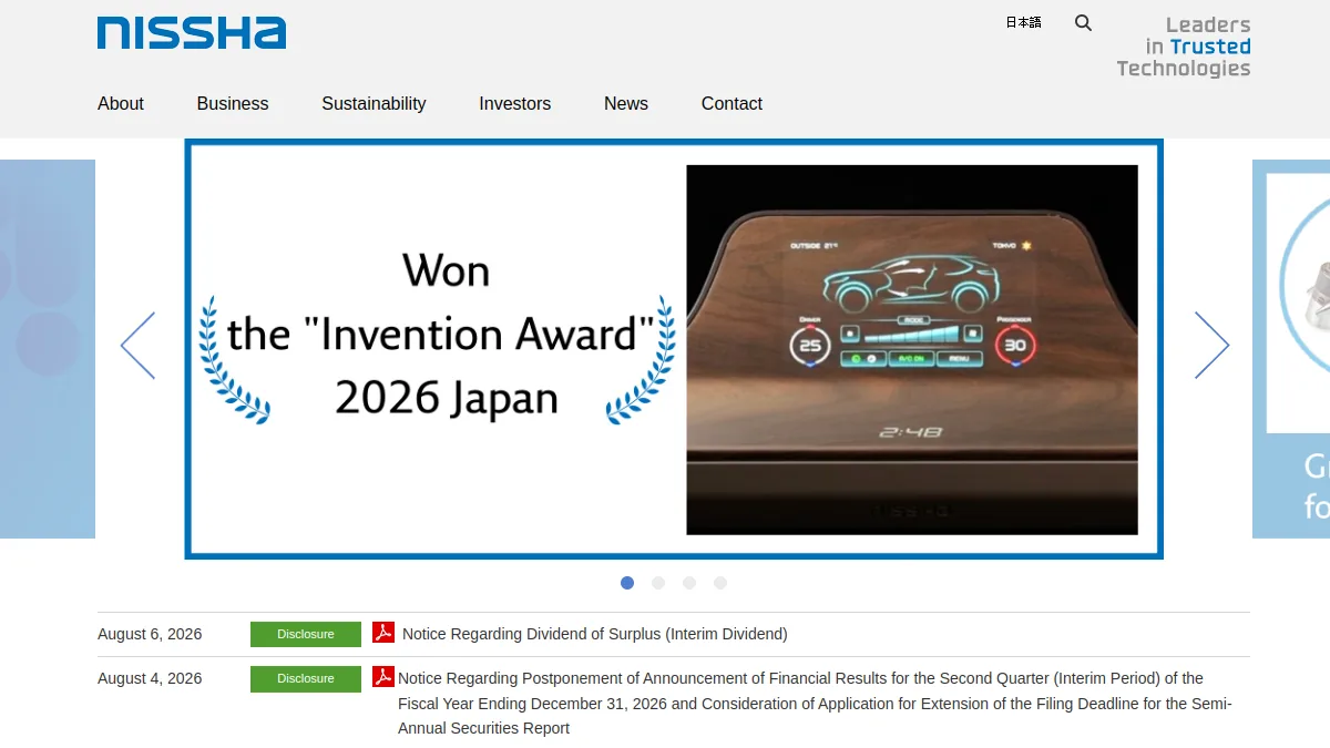 Nissha Co., Ltd. official website