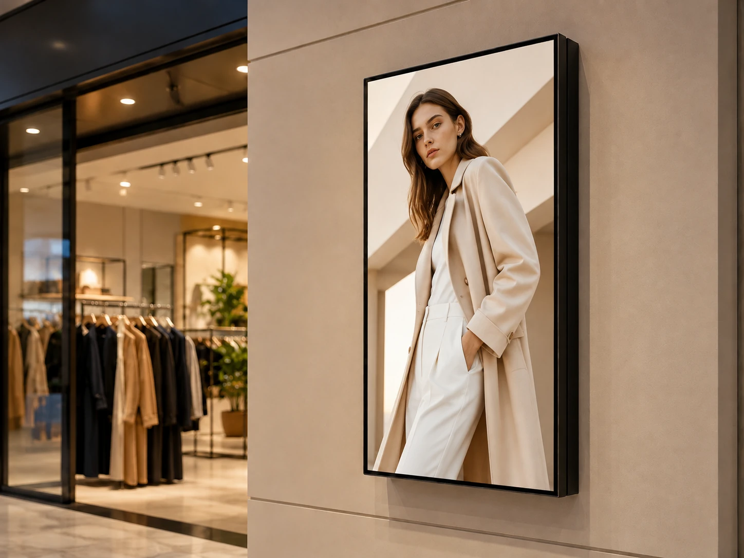 Portrait Wall Mounted Advertising Display