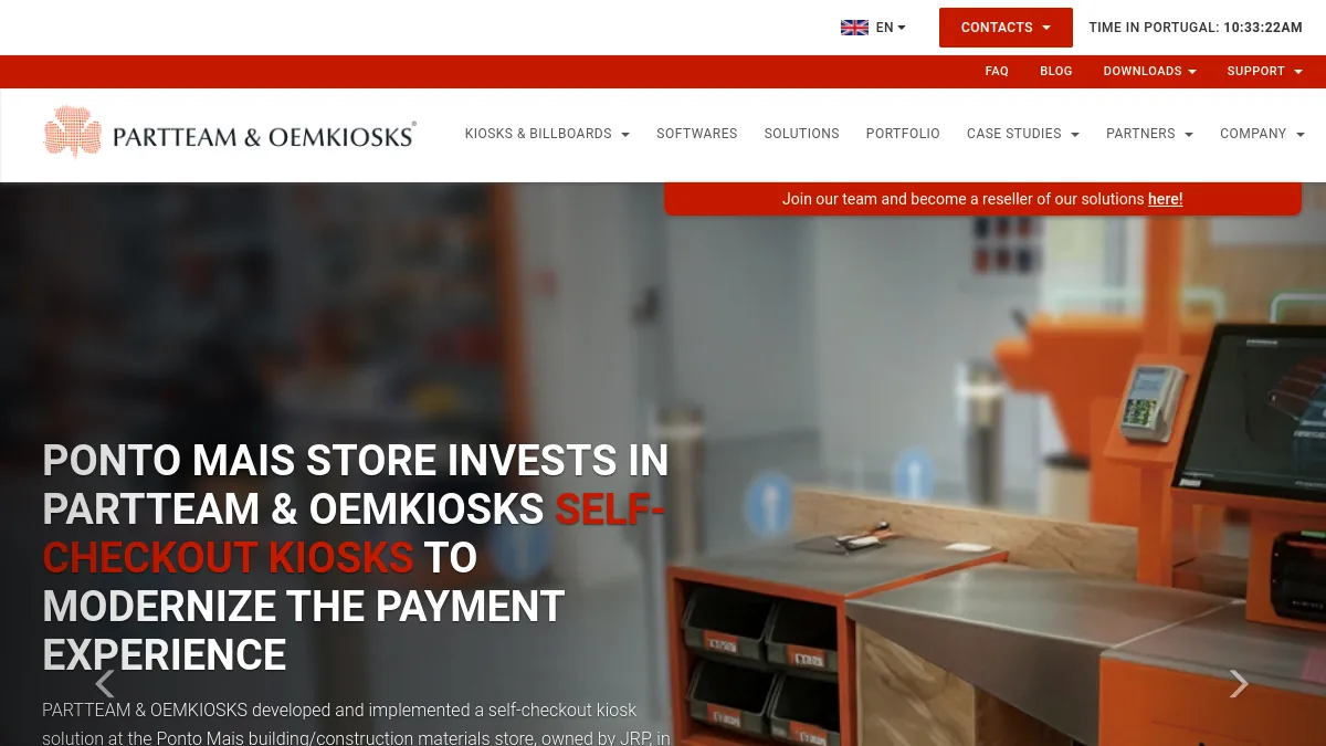 PARTTEAM & OEMKIOSKS official website homepage