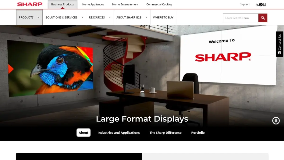 Sharp official website screenshot
