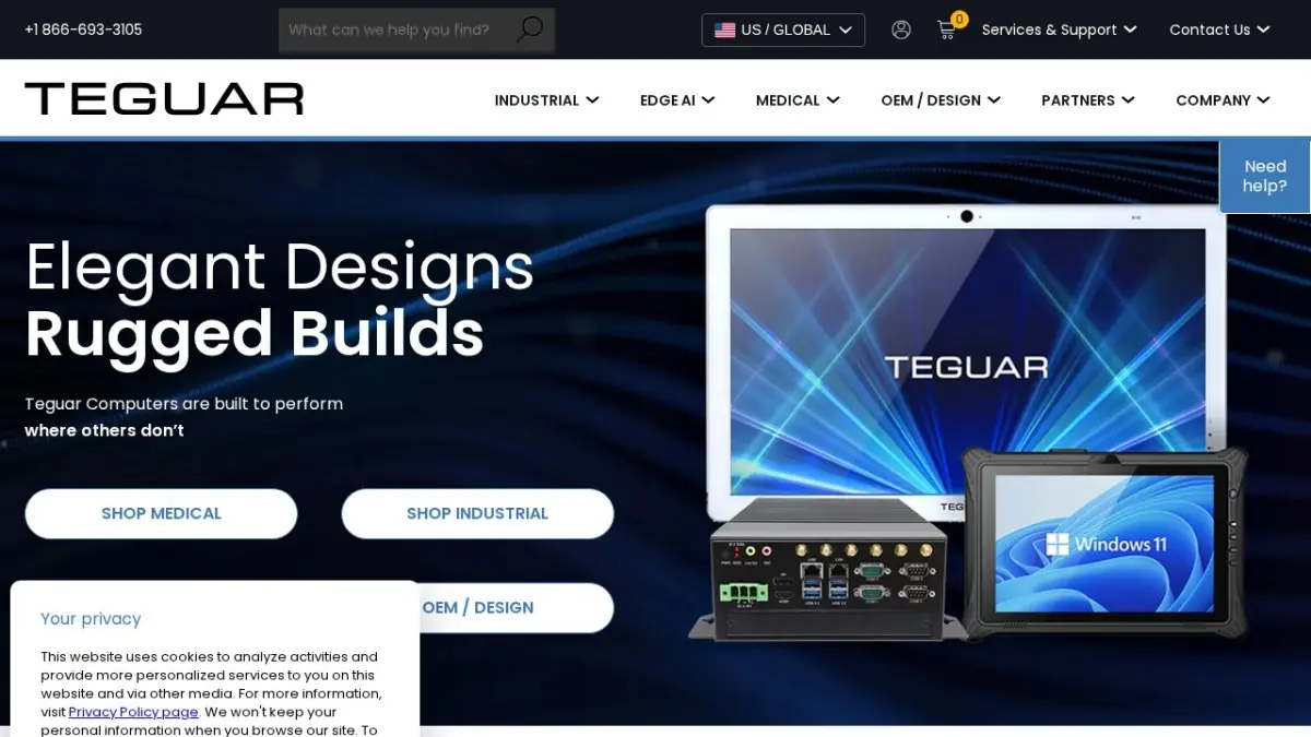 Teguar official website screenshot