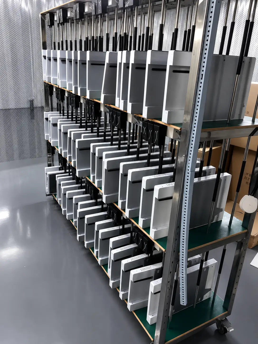 C-shaped curved display hardware assembly