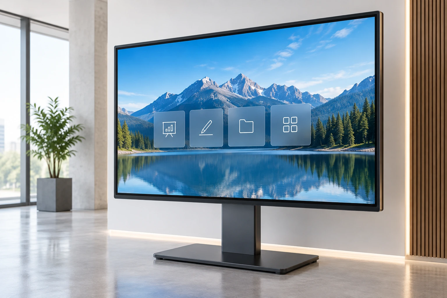 Large-format touchscreen display for commercial interaction