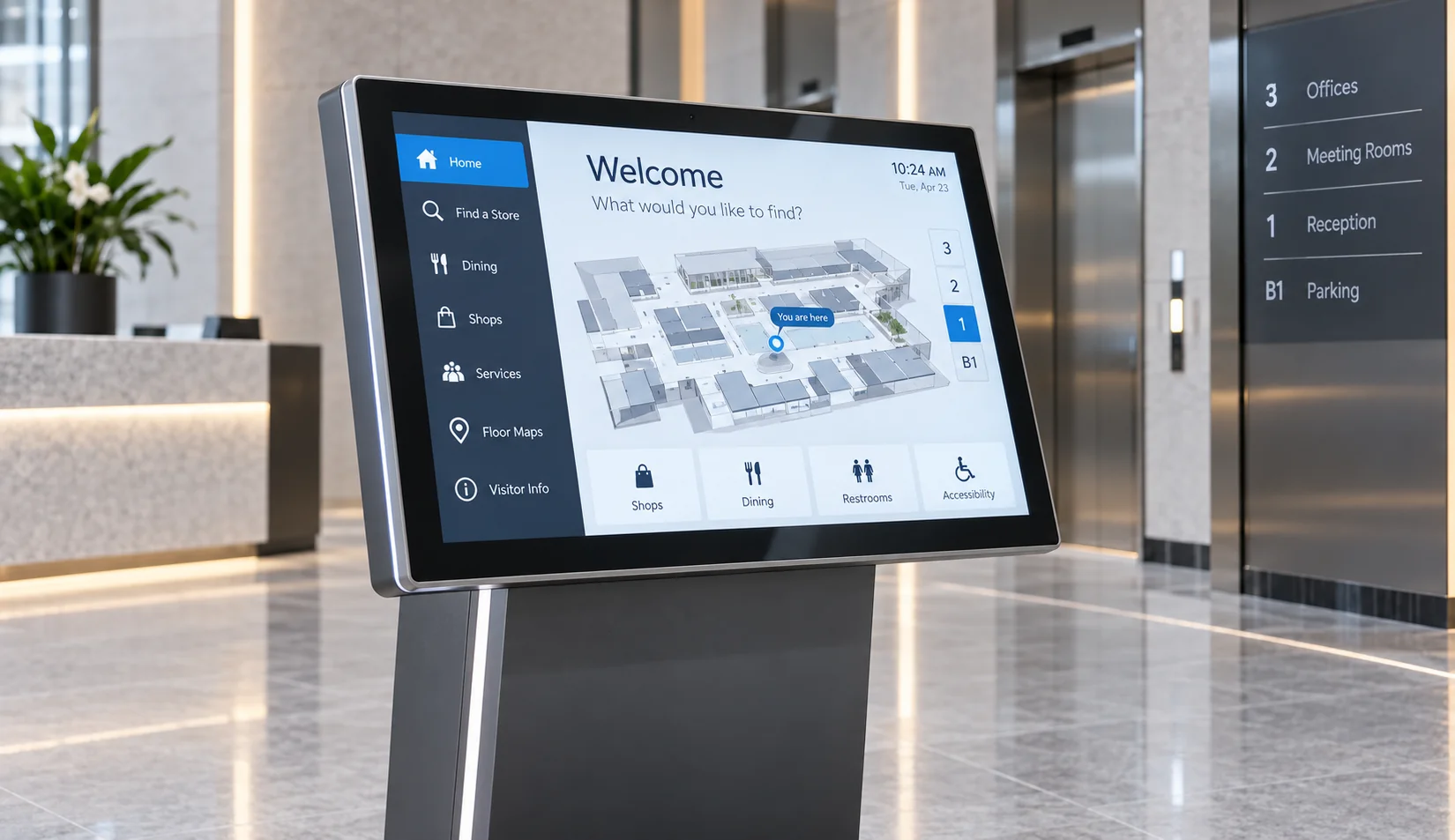 Large touch display used for commercial information