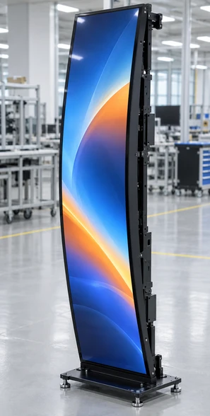 Curved touchscreen panels for gaming and commercial equipment