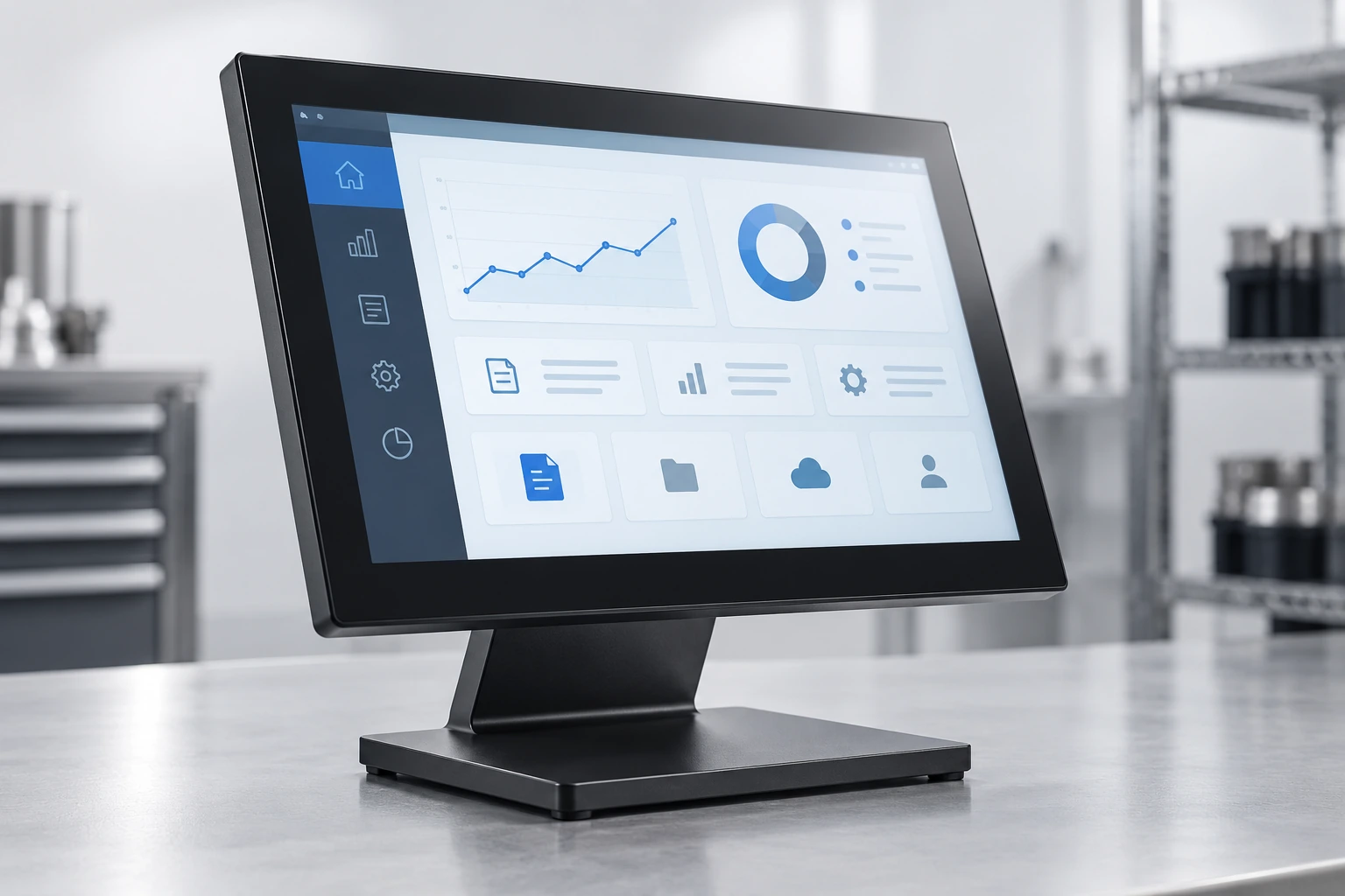 Industrial touchscreen monitor for machinery control