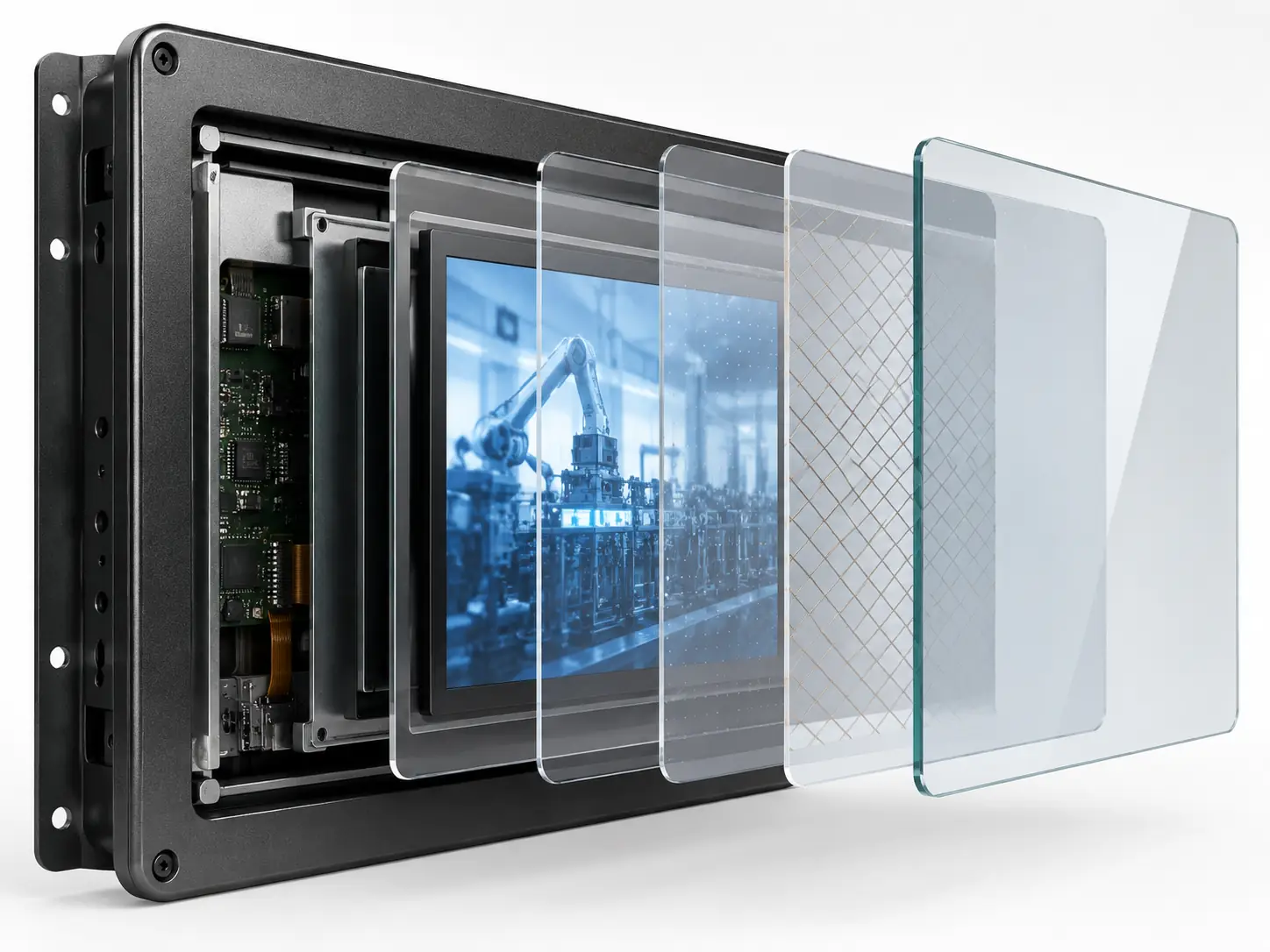 Touch screen sensor and cover glass structural cross-section