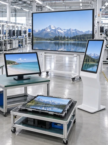 Large and standard flat interactive touchscreen monitor models