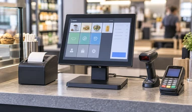 LCD touchscreen monitor installed in a self-service terminal