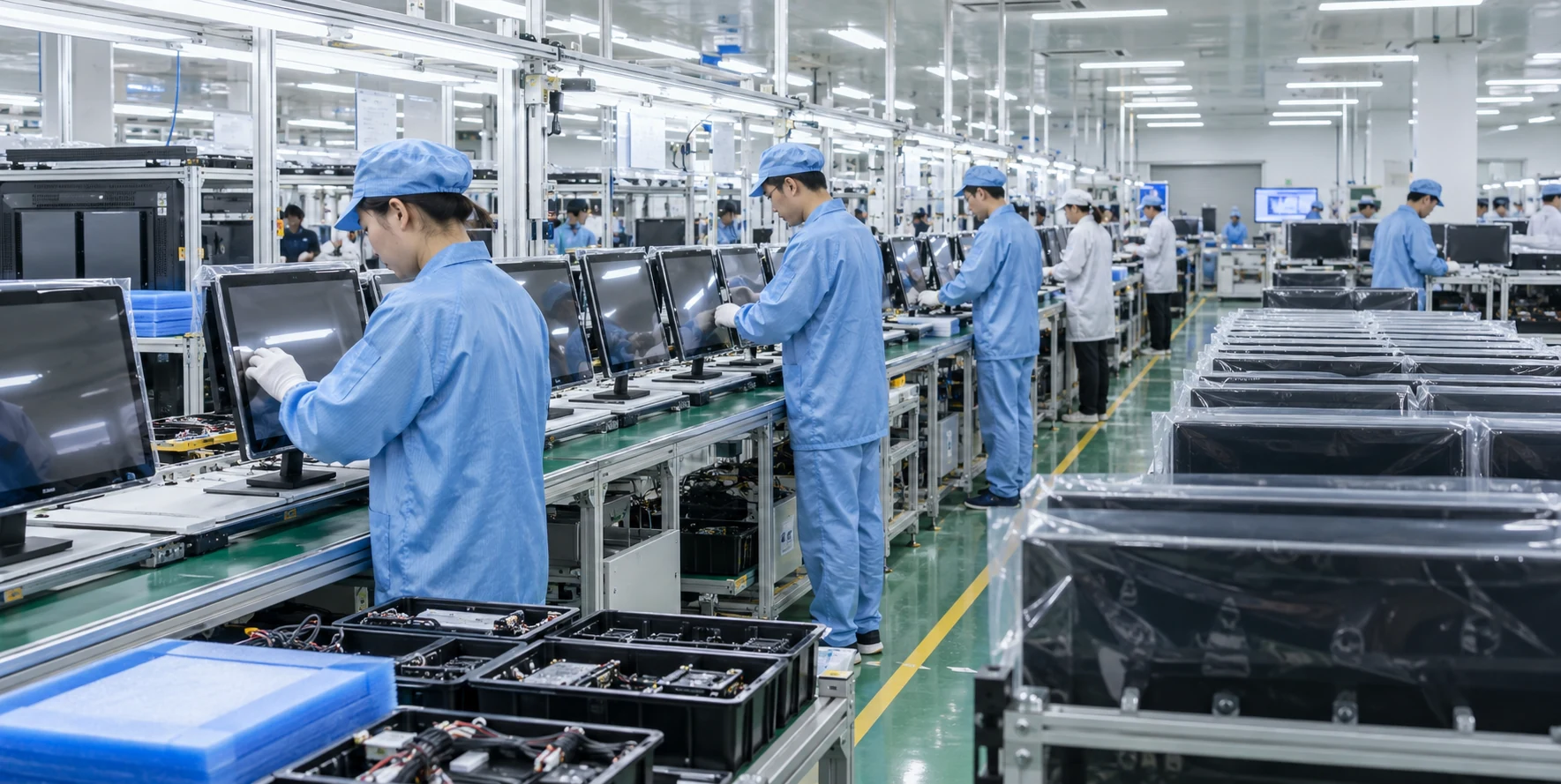 Touchscreen assembly line