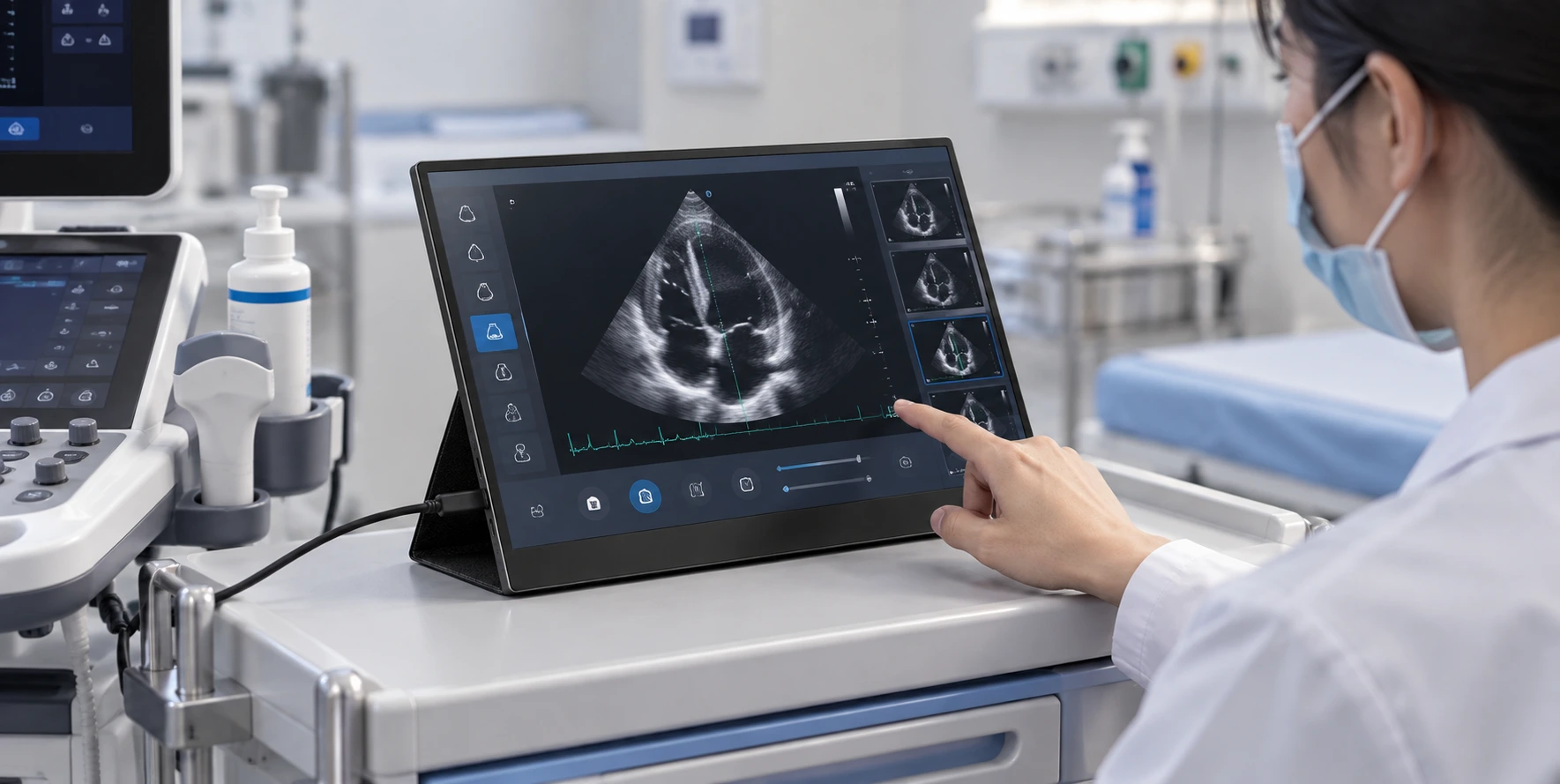 Medical equipment with external touch interface