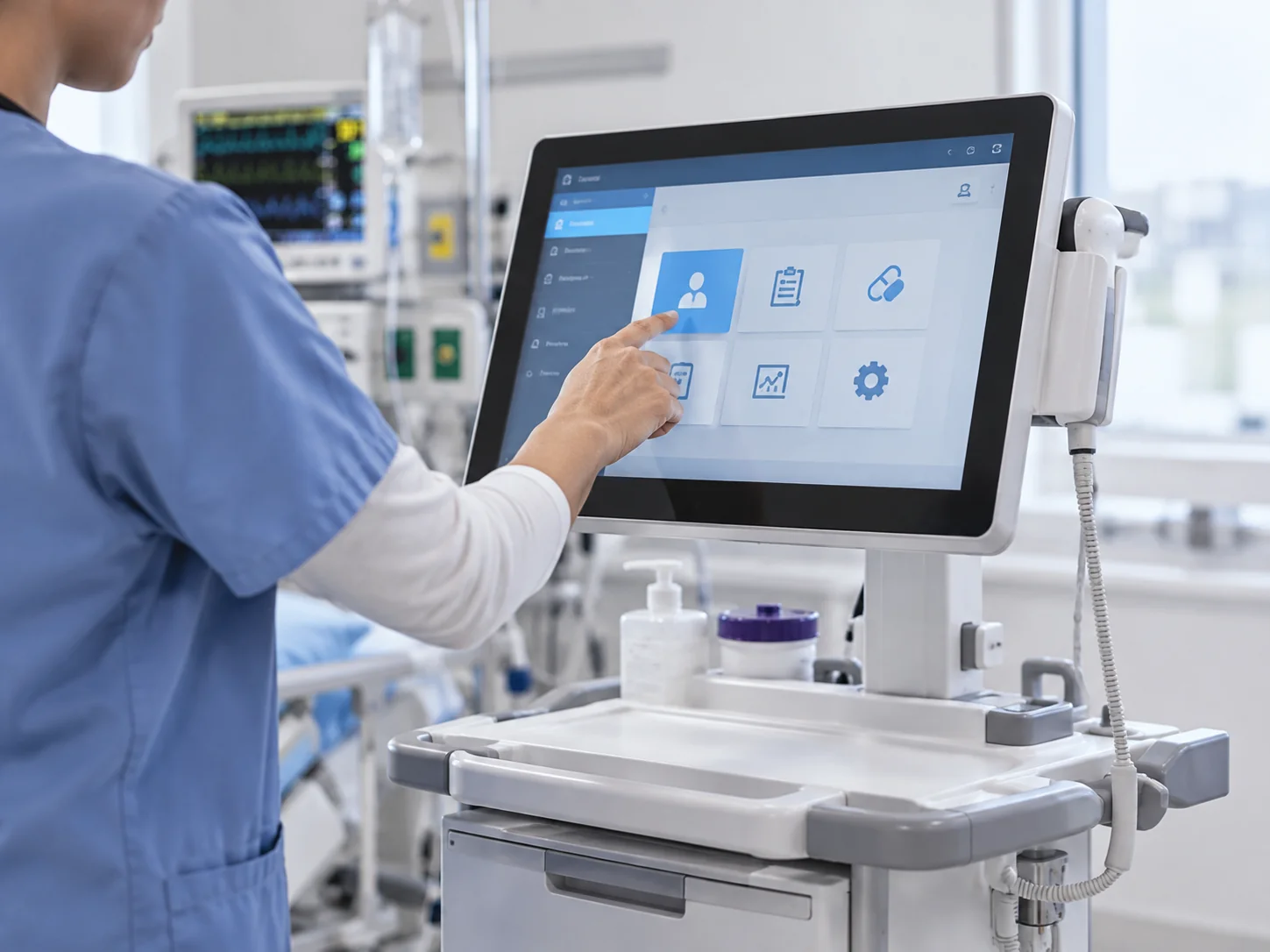Touch panel monitor used in a healthcare information terminal