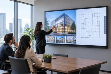 Large-format touch panel monitor for commercial interaction
