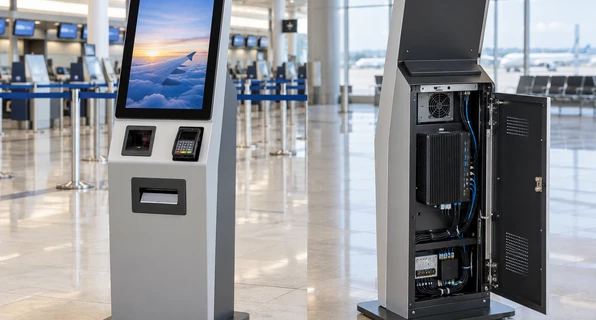 HDMI touchscreen monitor integrated into a self-service kiosk
