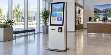 Self-service kiosk touchscreen display application