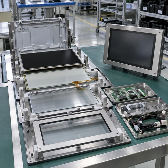 Touch sensor controller cover glass and display integration