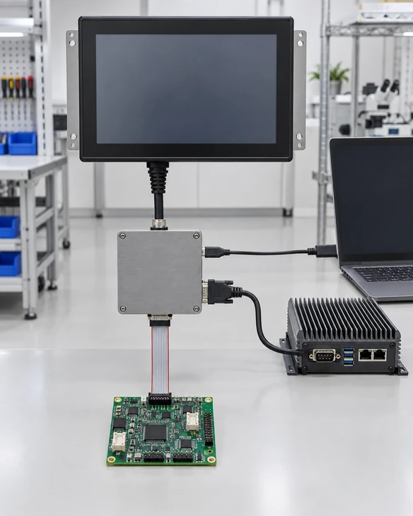 USB and serial touch screen controller connections