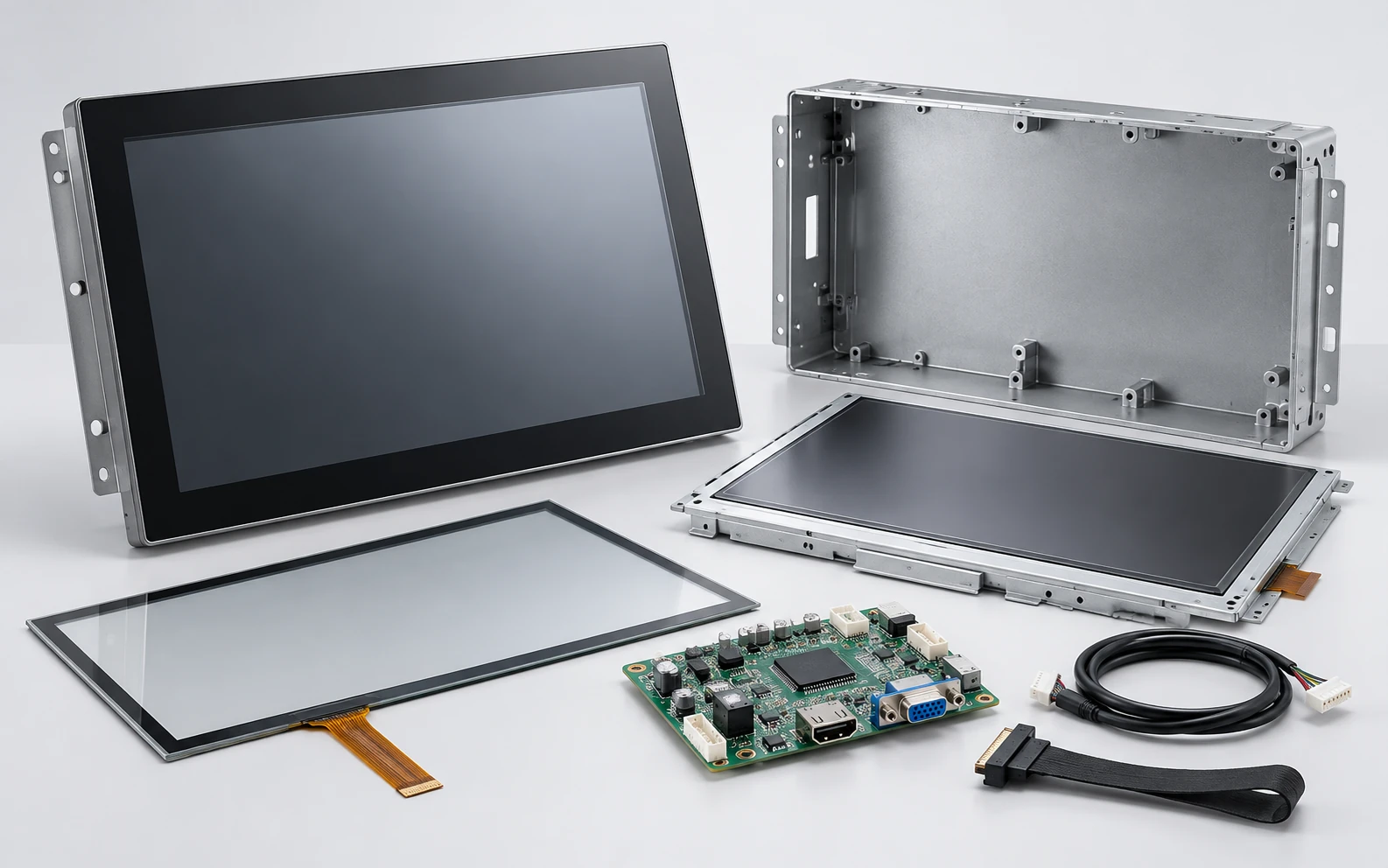 Touchscreen display layers and components