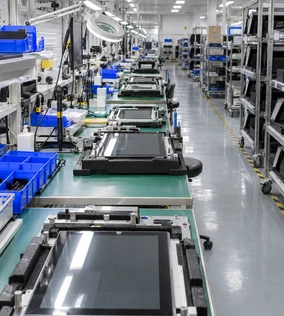 Lucky XFC touchscreen display factory production and quality control