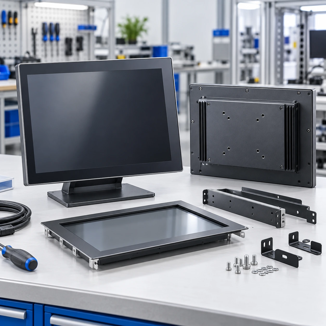 Touchscreen display mounting structures