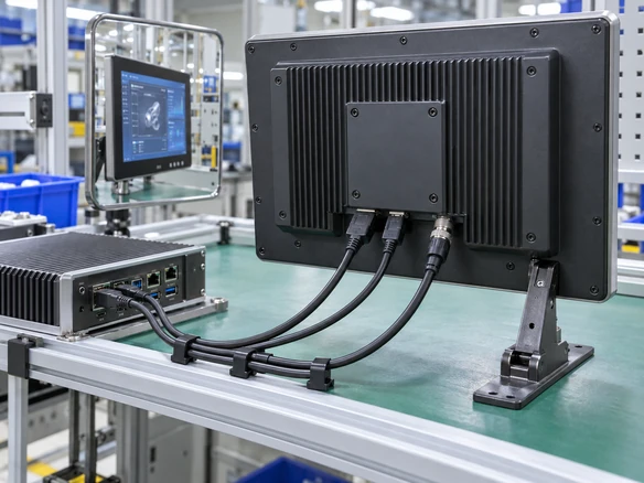 Touchscreen monitor video and touch data connection diagram