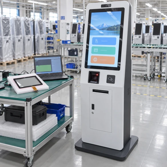 Self-service kiosk touchscreen display application