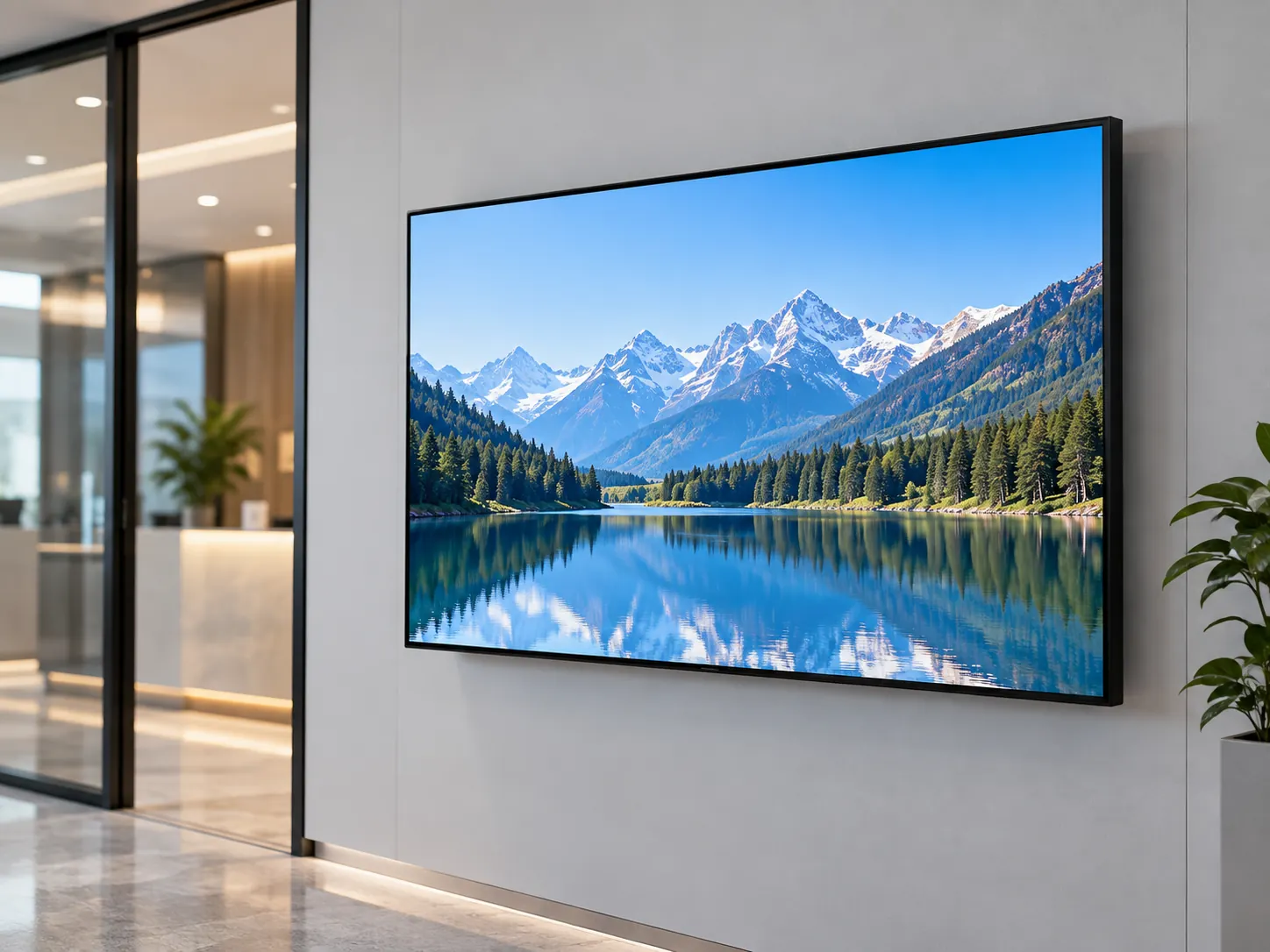Wall mounted digital signage system components diagram