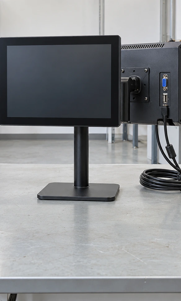 Custom VGA touchscreen monitor display touch housing interface and mounting options