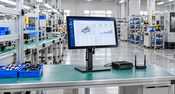Portable wireless-ready touchscreen used for a product demonstration