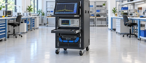 Rack touchscreen display for test and measurement equipment