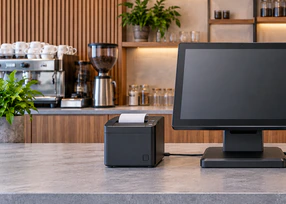 Compact PCAP touchscreen display for a POS workstation