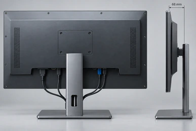 Product back, mounting holes, dimensions