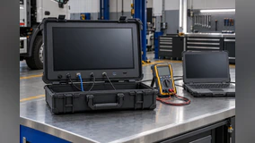 Portable display used with diagnostic equipment