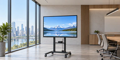Large interactive touchscreen display with wireless casting configuration