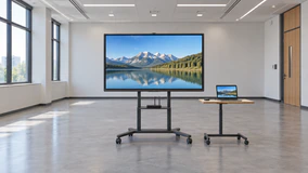 Large interactive touchscreen with wireless presentation casting