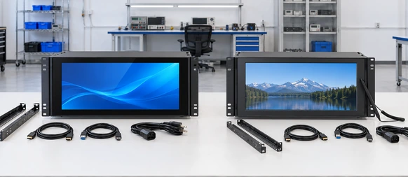 PCAP or Resistive Rack Mount Touchscreen Monitor
