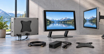 Custom touchscreen monitor metal housing and VESA mounting design