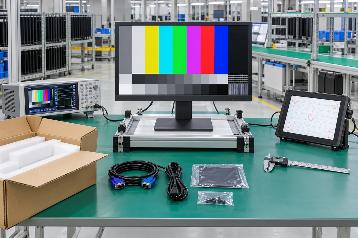 Lucky XFC VGA touchscreen monitor image touch and interface inspection