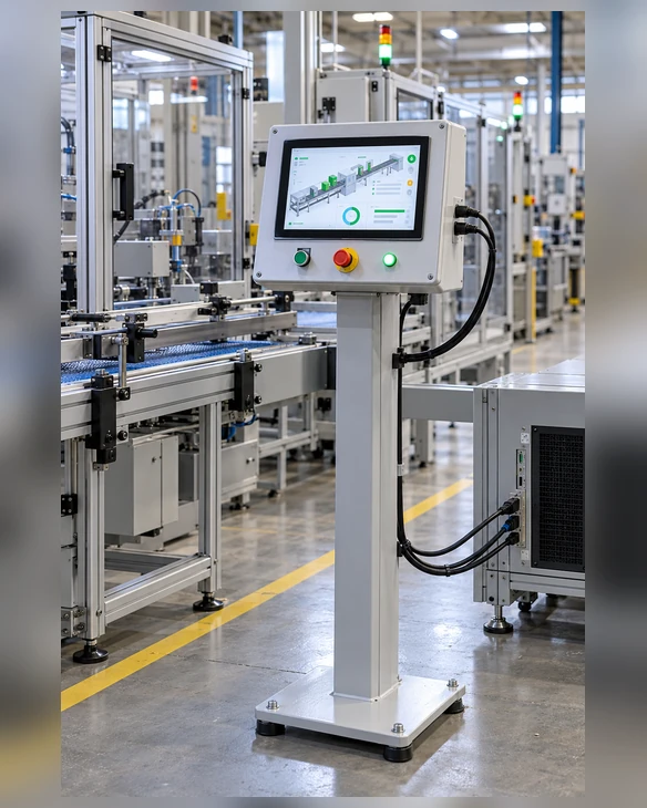 representative 10 inch touchscreen monitor production terminal integration scenario