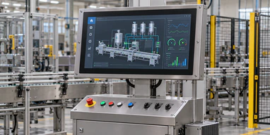 27 inch touchscreen monitor at an industrial workstation