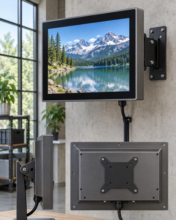 Capacitive touchscreen monitor mounting dimensions cutout VESA and cable clearance review