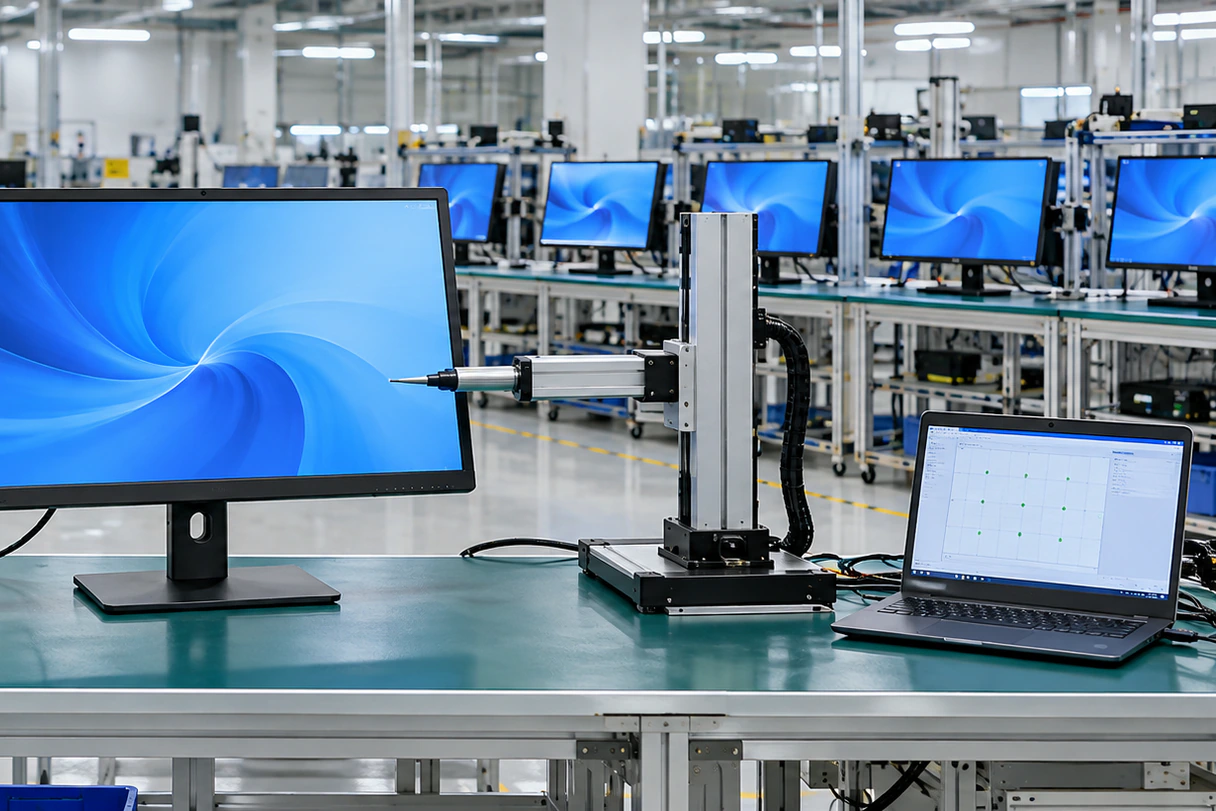 Lucky XFC touchscreen monitor quality inspection process
