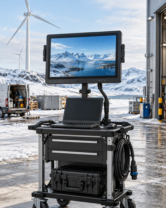 23.8-inch touchscreen monitor project scenario for an industrial workstation