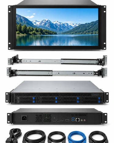 Fixed panel open-frame multi-input PCAP and resistive rack touchscreen selection matrix